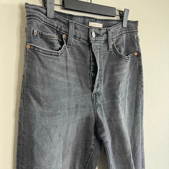 Levi’s Wedgie Straight Grey Denim Jeans Button Fly - Size 31 - Picture 2 of 6